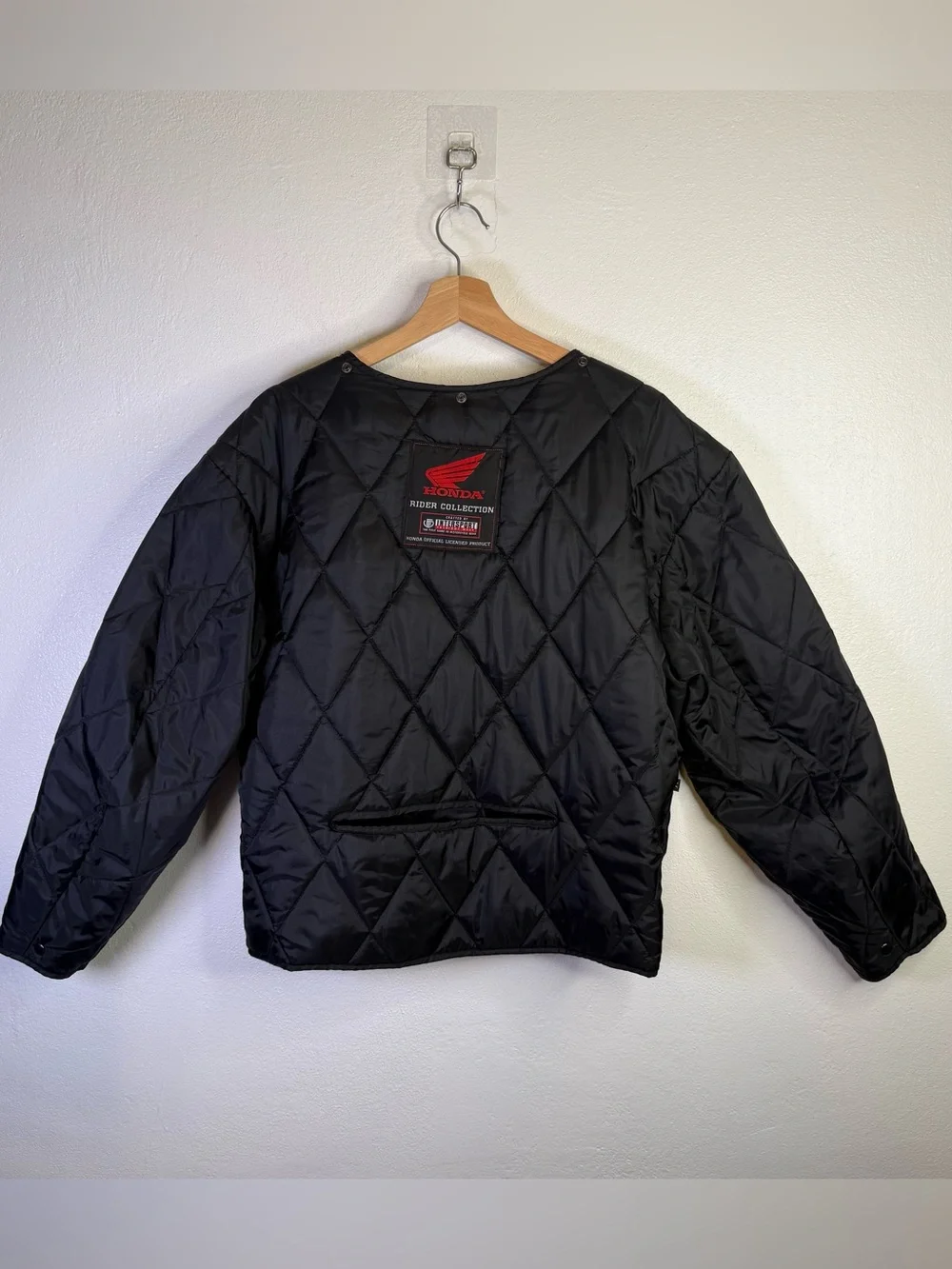 Honda Rider Collection Black Quilted Motorcycle Jacket Liner Lining Size Medium